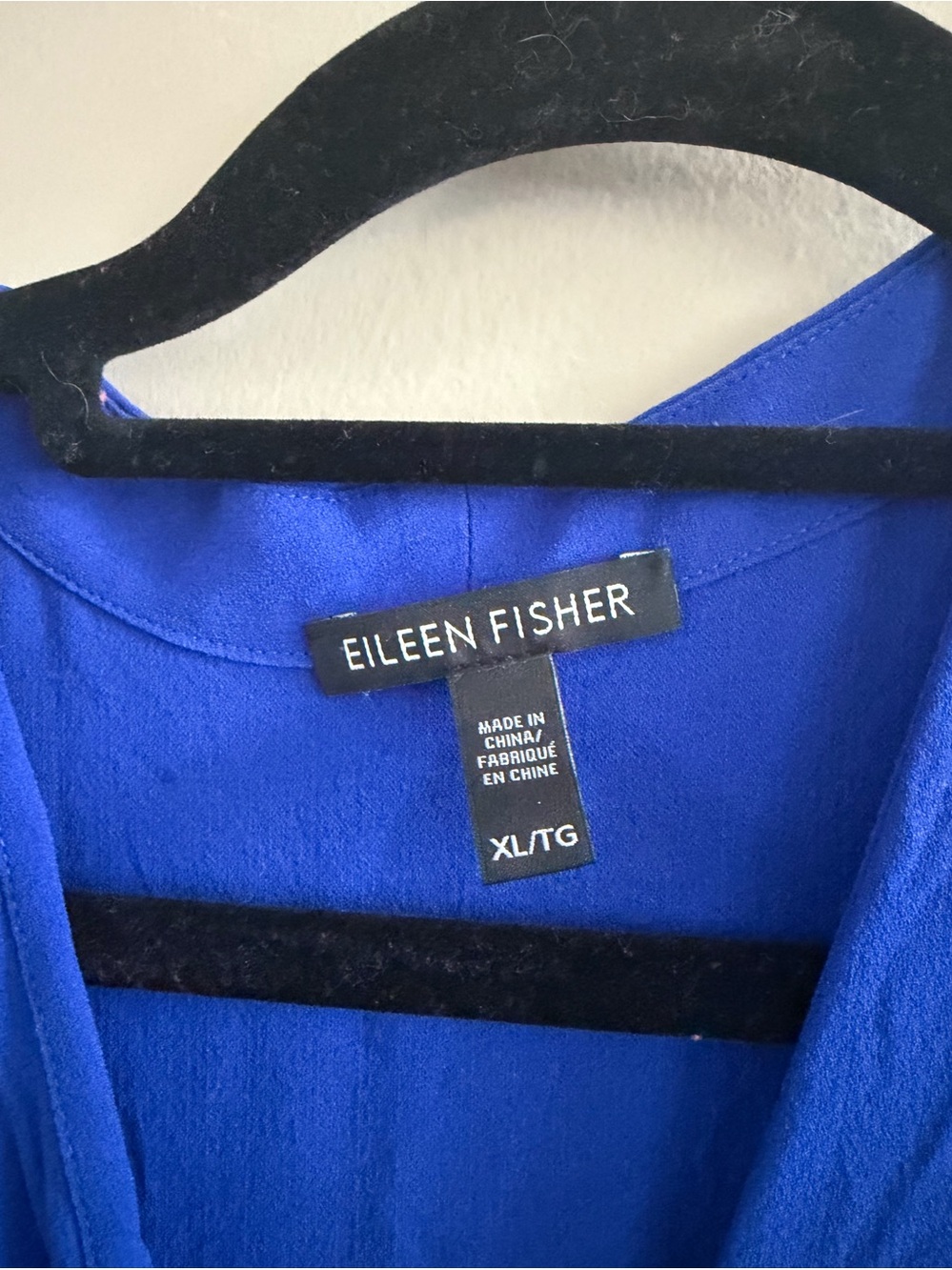Eileen Fisher Royal Blue 100% Silk Tunic Top Women's XL Flowy - Picture 4 of 5